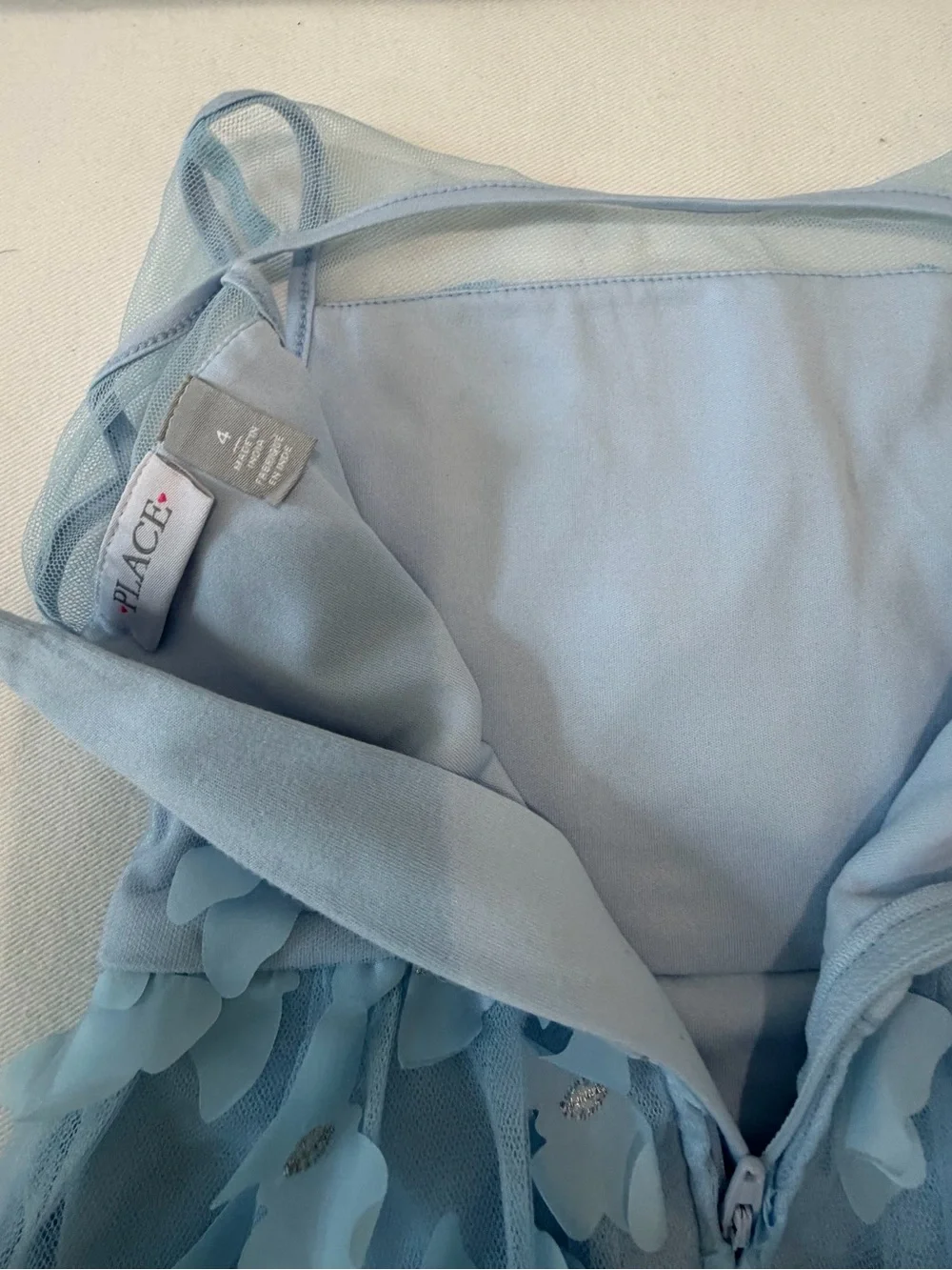 The Children's Place Light Blue Floral Butterfly Tulle Dress
